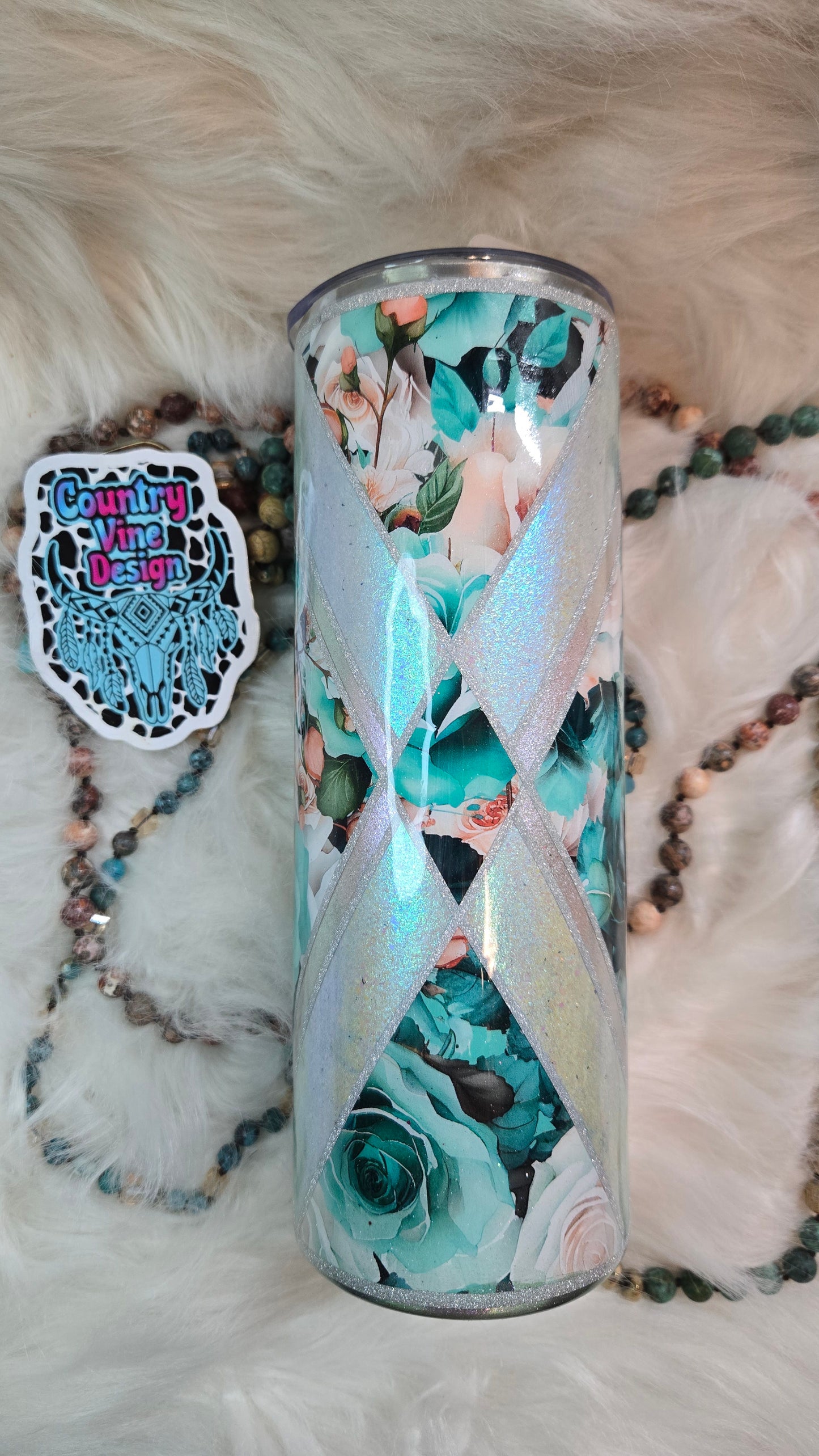 20oz pastel flower