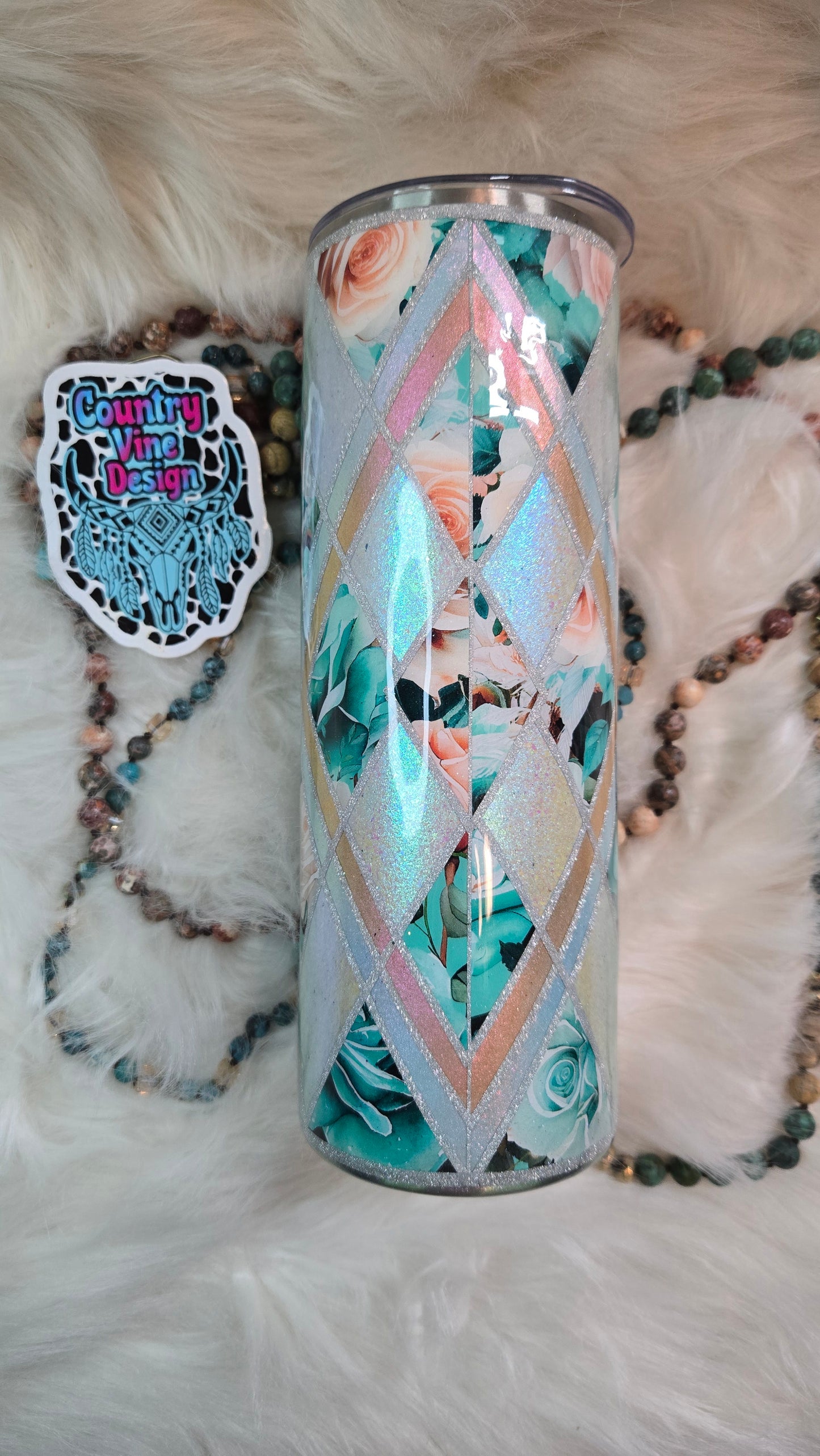 20oz pastel flower