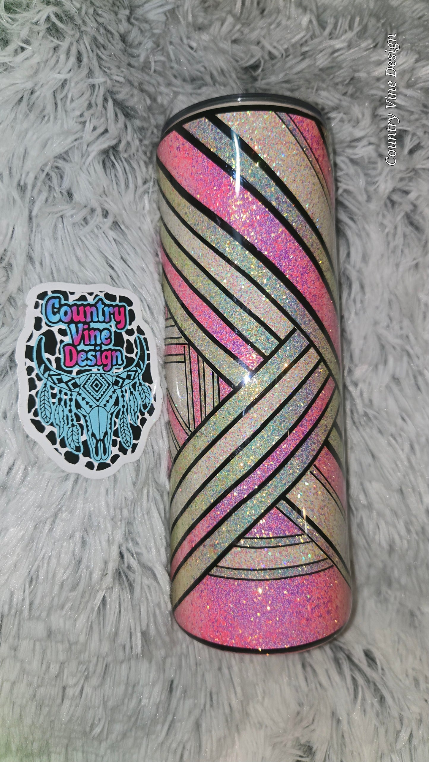 Pink and green glitter template