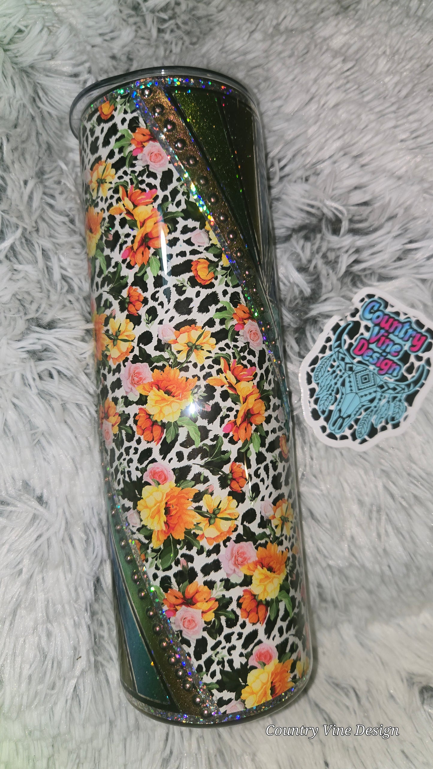 Multimedia shattered glass 30 Oz tumbler