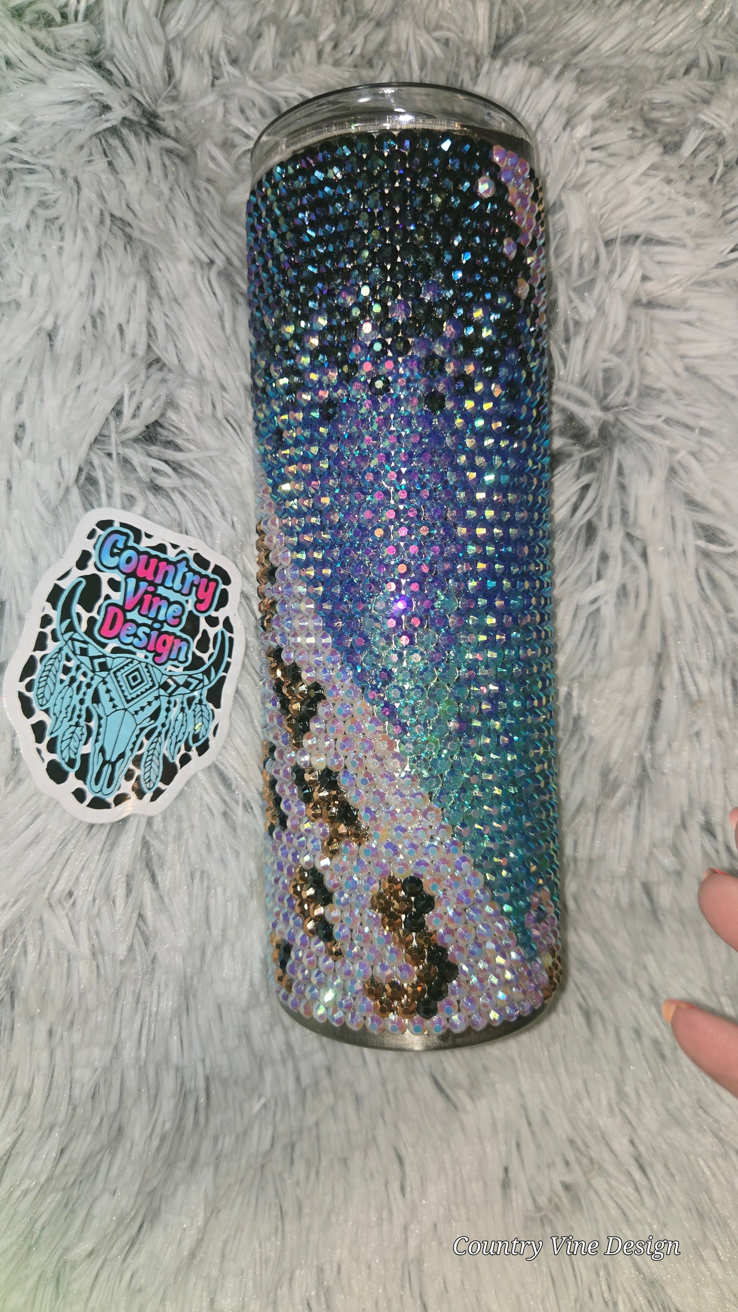 Cheetah print rhinestone ombre 20 oz