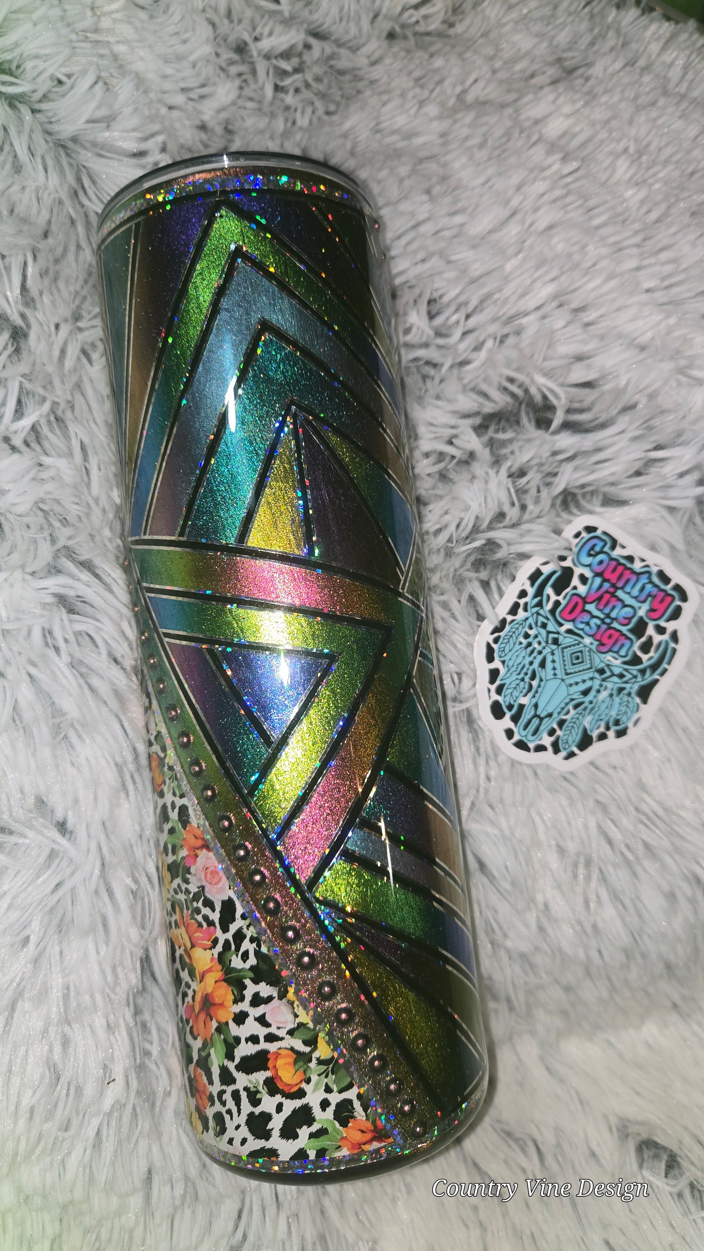 Multimedia shattered glass 30 Oz tumbler
