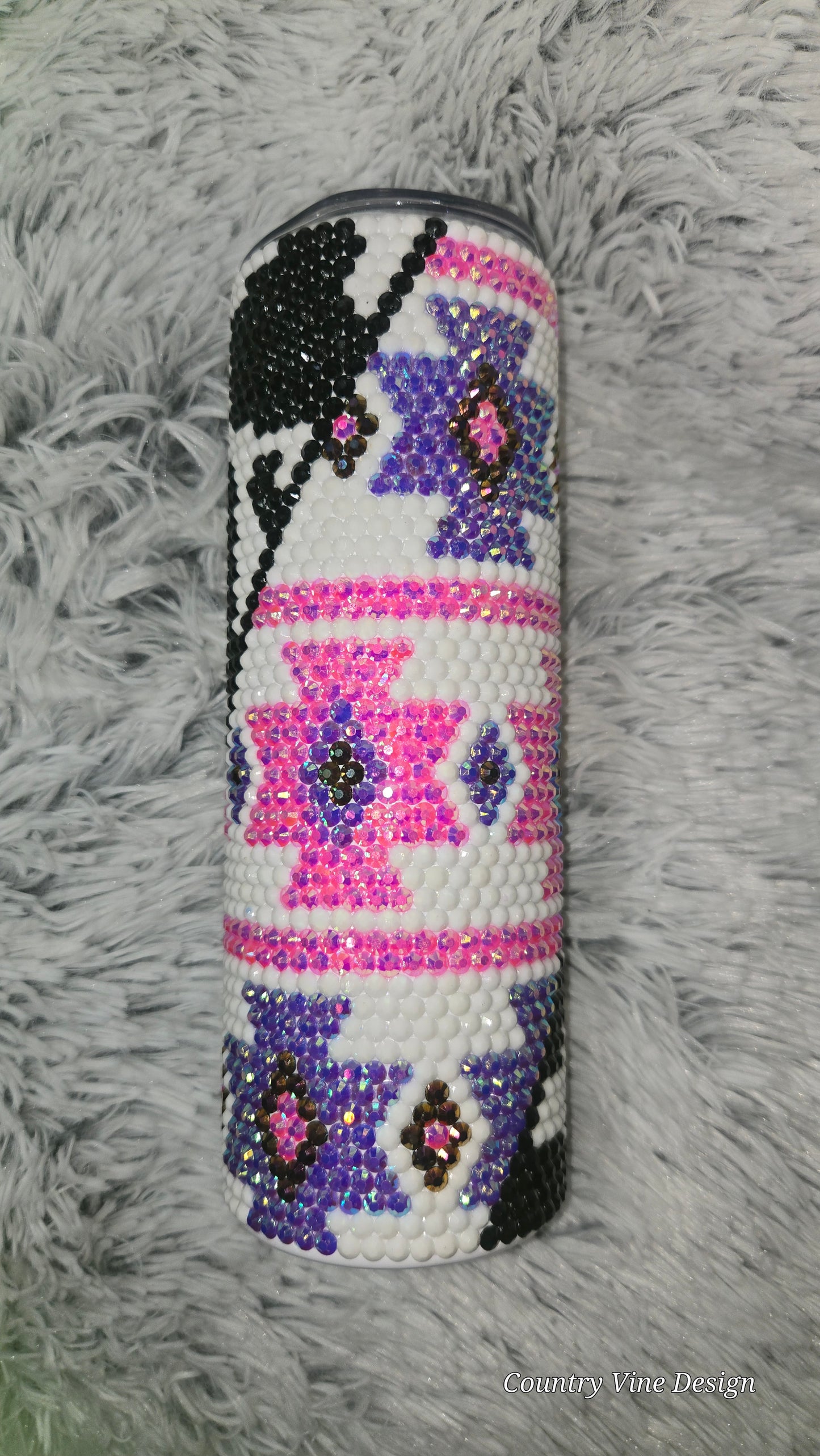 Aztec cow print 20 oz rhinestone