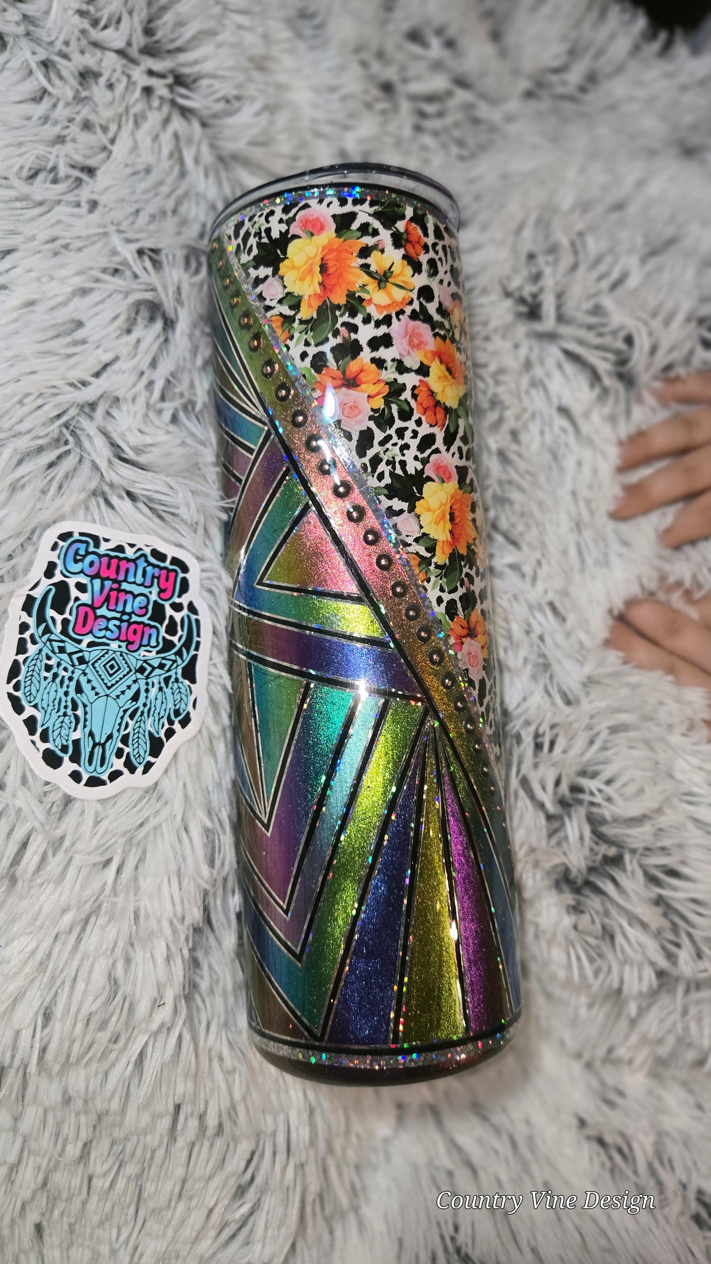 Multimedia shattered glass 30 Oz tumbler