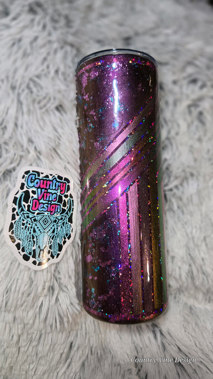 Beautiful purple pink skull 20 oz