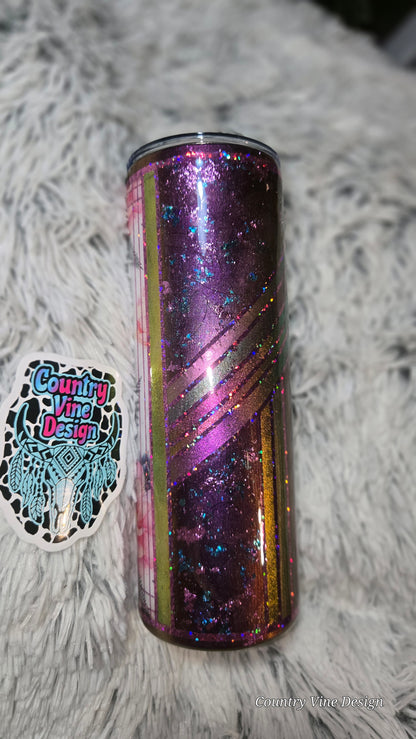Beautiful purple pink skull 20 oz