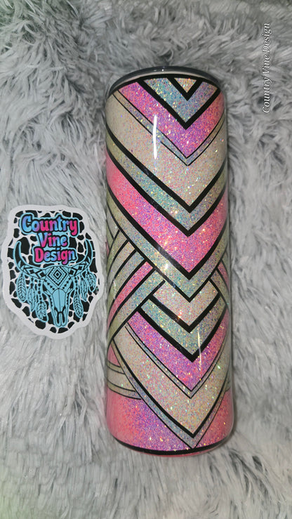 Pink and green glitter template