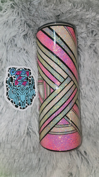 Pink and green glitter template