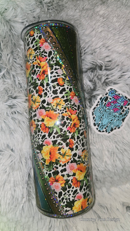 Multimedia shattered glass 30 Oz tumbler